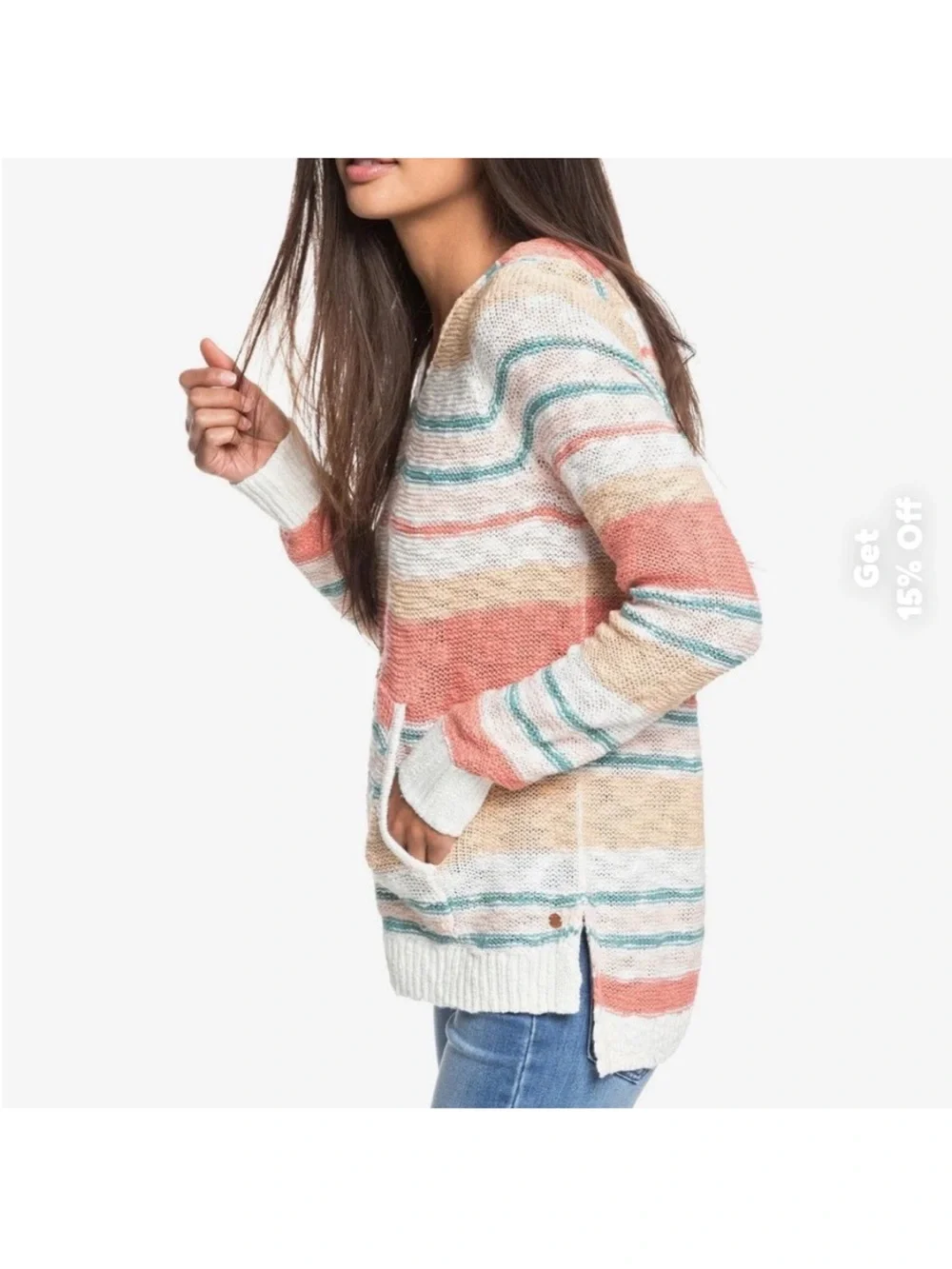 EUC Roxy cotton knit sweater hoodie size S